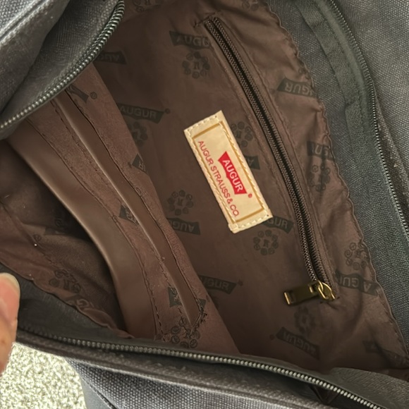 AUGUR STRAUSS & Co. Canvas/Leather Messenger. Navy blue- EUC/SFH - Picture 4 of 8